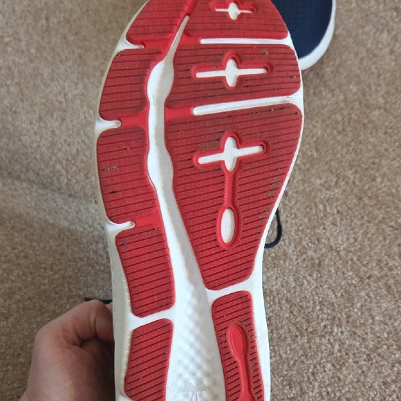 Under Armour Men's Navy and Red Athletic Shoes - Picture 6 of 12